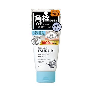 TSURURI Пенка-скраб для очищения с французской белой глиной и японским маннаном