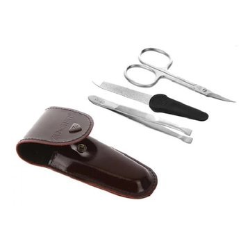 Zinger Набор дорожный - матовый (3 предмета: пилка металлическая; ножницы; пинцет)