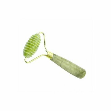 Kristaller Массажер-ребристый ролик на ручке нефритовый, зеленый