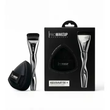 PROMAKEUP laboratory Набор кисть и спонж для макияжа "ИДЕАЛЬНЫЙ ТОН"
