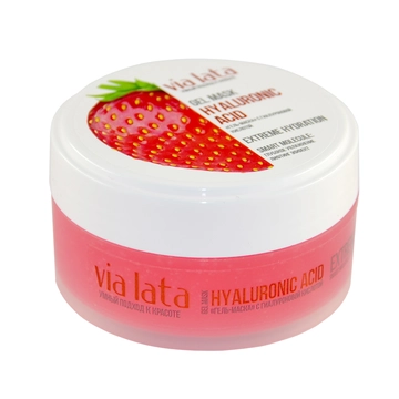 VIA LATA Гель-маска клубника "GEL MASK HYALURONIC ACID"