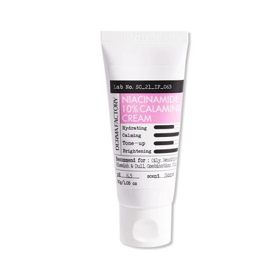 Derma Factory Успокаивающий крем для лица с ниацинамидом 10% и каламином