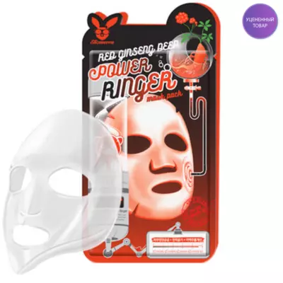 ELIZAVECCA Тканевые маски "DEEP POWER RINGER MASK" с экстрактом красного женьшеня 