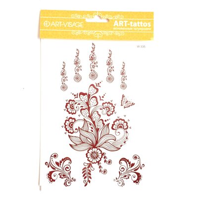ART-VISAGE  Art-tattoos Тату дизайн 203 - Мехенди цветы жизни (коричневый)