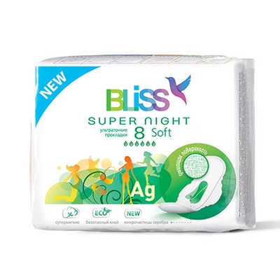 Bliss "Night Soft" Прокладки для критических дней, 8 шт