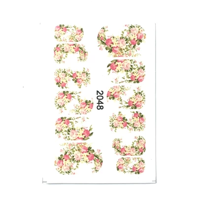 JNAILS Нейл-деколь дизайн 2048 цветы нежность (12 форм)
