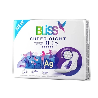 Bliss "Night Dry" Ультратонкие прокладки, 8 шт