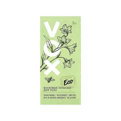 VOX Полоски восковые для тела с экстрактом алоэ вера и аргановым маслом, 8 шт
