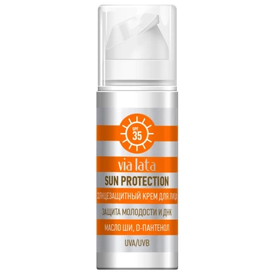 VIA LATA Солнцезащитный крем для лица SPF 35 и SPF 50 "SUN PROTECTION"