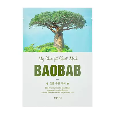 A'PIEU Тканевая маска с экстрактом баобаба "MY SKIN-FIT SHEET MASK BAOBAB"