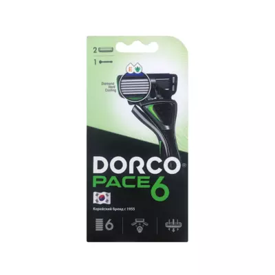 DORCO Станок для бритья "Dorco Pace 6", 2 сменные кассеты