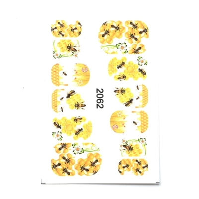 JNAILS Нейл-деколь дизайн 2062 пчелки (12 форм)