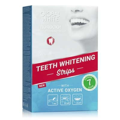 GLOBAL WHITE Отбеливающие полоски для зубов 7 пар