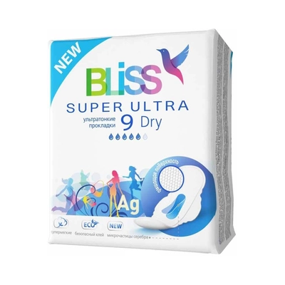 Bliss "Ultra Dry" Прокладки для критических дней, 9 шт.