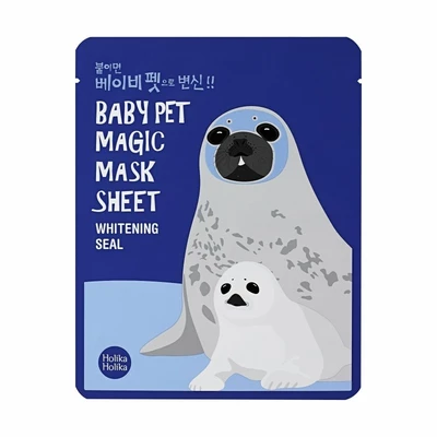 Holika Holika Осветляющая тканевая маска-мордочка "Baby Pet Magic", тюлень