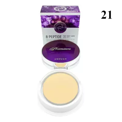 ENOUGH Пудра для лица с пептидами "Premium 8 Peptide Two Way Cake SPF50+ PA+++" со сменным блоком